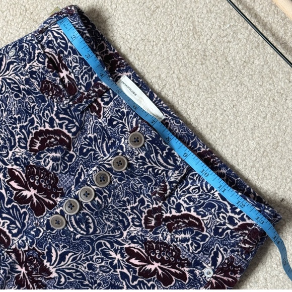 Anthropologie Pilcro Corduroy High Rise Skinny Jeans Floral Fall Print Purple - Picture 10 of 12